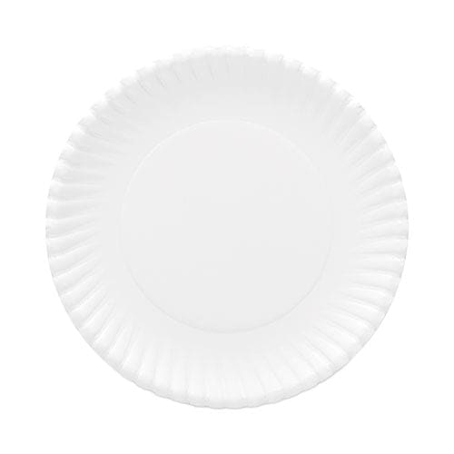AJM Packaging Corporation Gold Label Coated Paper Plates 9 Dia White 120/pack 8 Packs/carton - Food Service - AJM Packaging Corporation