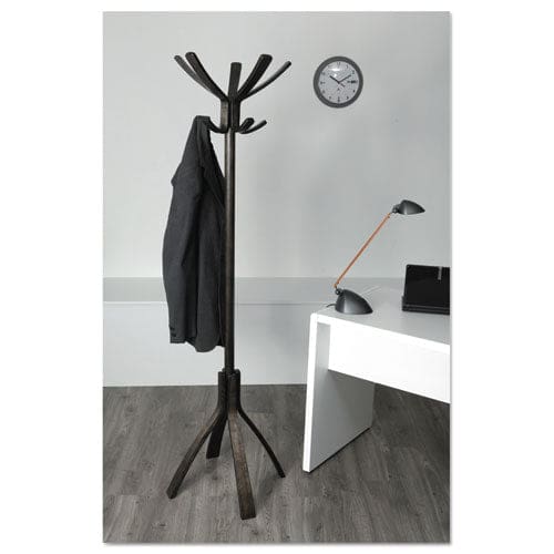 Alba Cafe Wood Coat Stand Ten Peg/five Hook 21.67w X 21.67d X 69.33h Espresso Brown - Furniture - Alba™