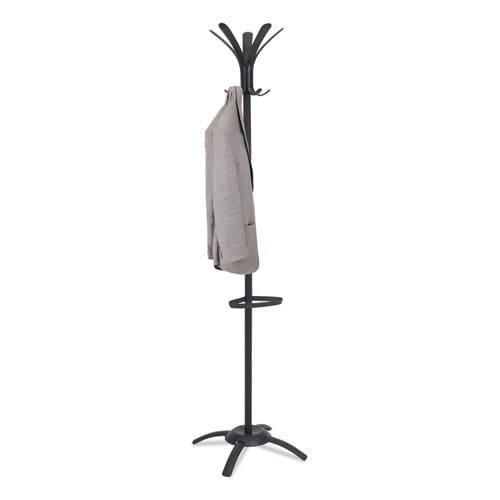 Alba Cleo Coat Stand Stand Alone Rack Ten Knobs Steel/plastic 19.75w X 19.75d X 68.9h Black - Furniture - Alba™
