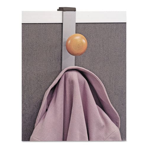 Alba Cubicle Garment Peg 2-hook 1.2 X 1.38 X 7.9 Wood Metallic Gray 1.5 Lb Capacity - Furniture - Alba™