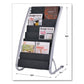 Alba Literature Floor Rack 16 Pocket 23w X 19.67d X 36.67h Silver Gray/black - Office - Alba™