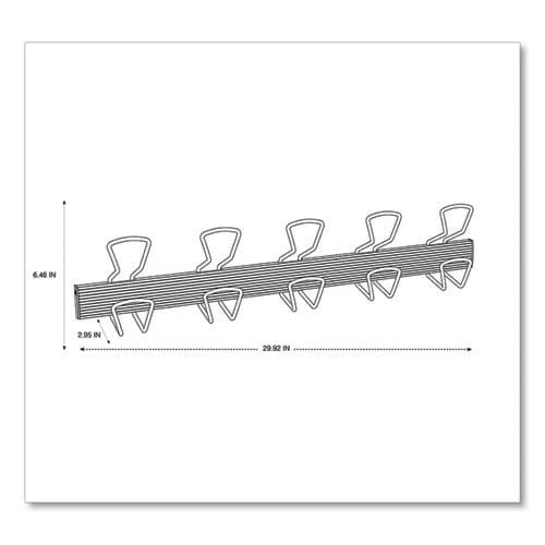 Alba Wall-mount Coat Hooks 29.92 X 2.95 X 6.45 Metal Silver 22 Lb Capacity - Furniture - Alba™