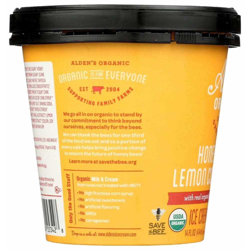 ALDENS ORGANIC Grocery > Frozen ALDENS ORGANIC: Honey Lemon Cookie Ice Cream, 14 oz