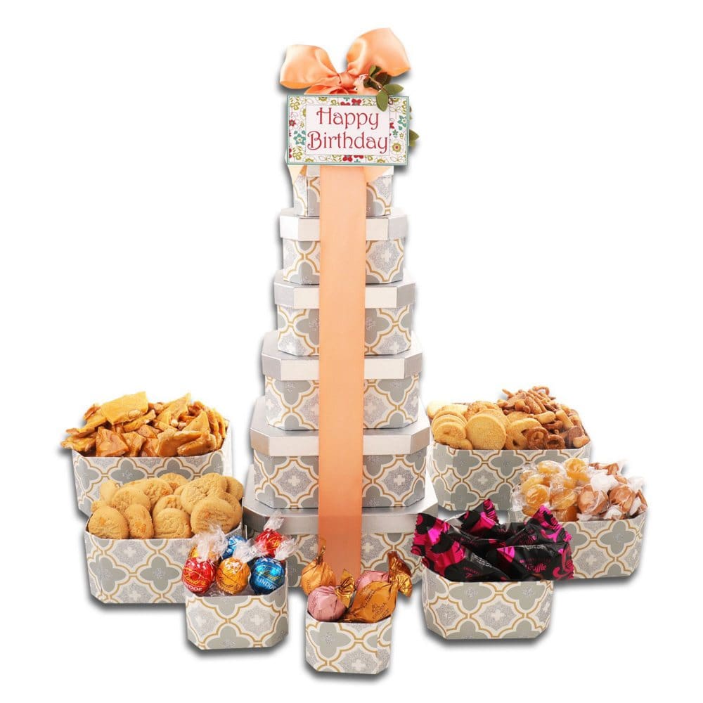 Alder Creek Gift Baskets Happy Birthday Tower - Gift Towers - Alder Creek
