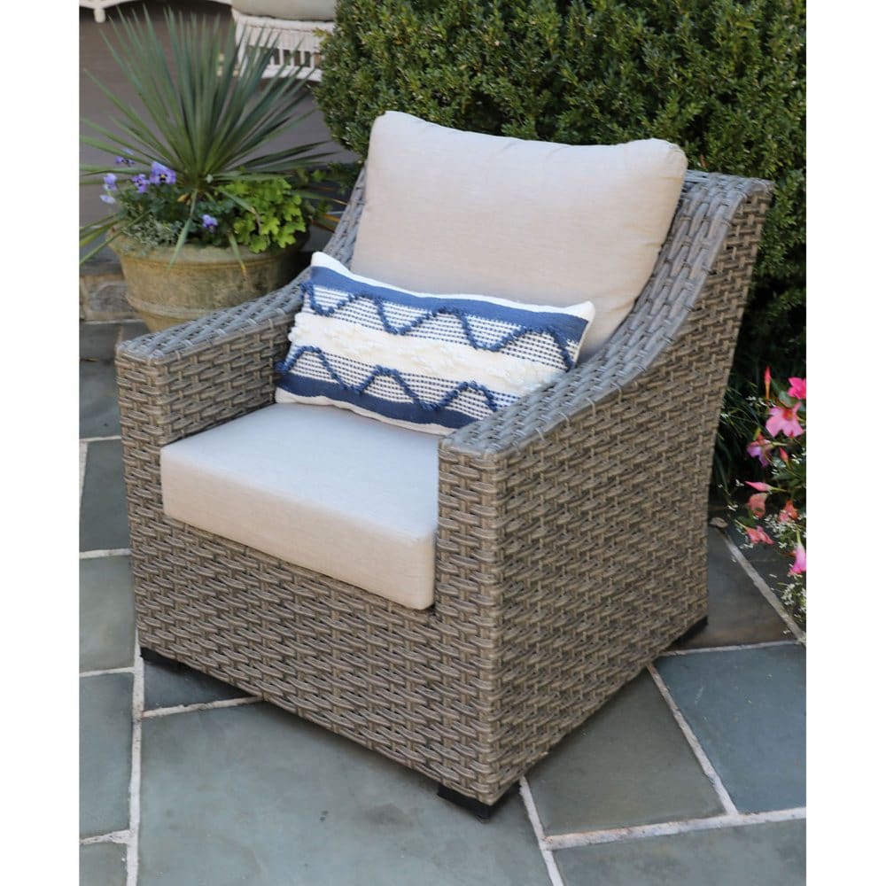 Alder Gray Armchair with Cast Ash Sunbrella Fabric - Patio Chairs & Benches - Alder Creek
