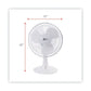 Alera 12 3-speed Oscillating Desk Fan Plastic White - Janitorial & Sanitation - Alera®