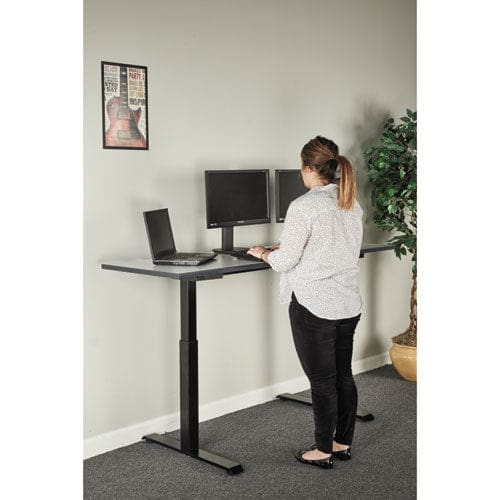 Alera 2-stage Electric Adjustable Table Base 48 To 72w X 24 To 36d X 27.5 To 47.2h Black - Furniture - Alera®