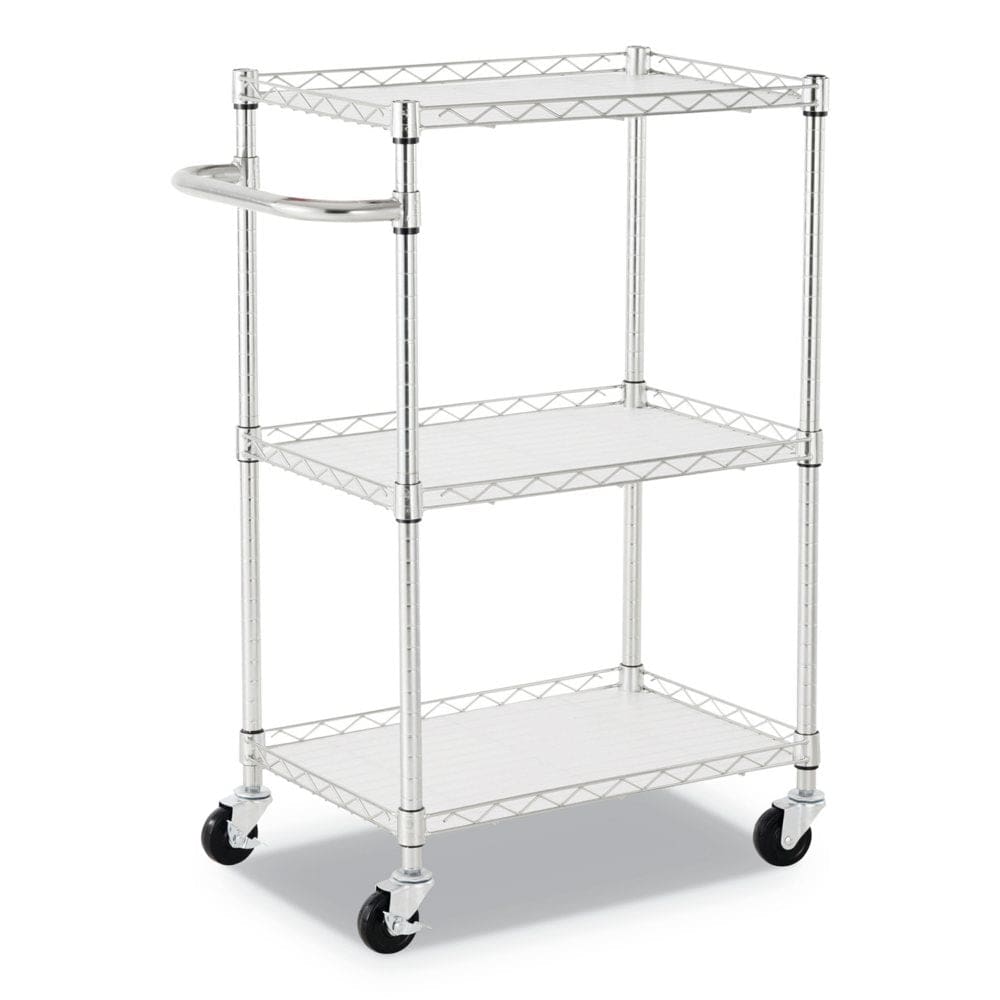 Alera 3-Shelf Wire Cart with Liners 28.5W x 16D x 39H (Silver) - Portable Storage Boxes & Drawers - Alera