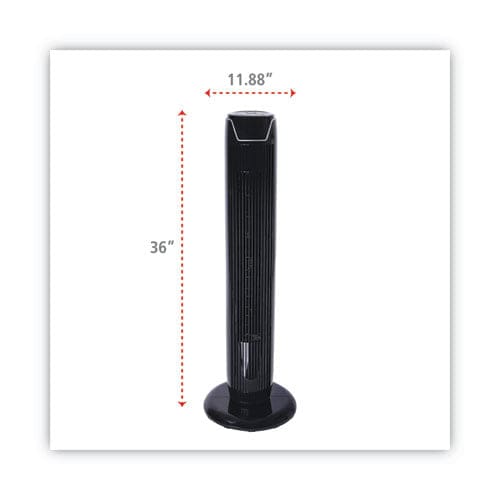 Alera 36 3-speed Oscillating Tower Fan With Remote Control Plastic Black - Janitorial & Sanitation - Alera®