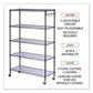 Alera 5-shelf Wire Shelving Kit With Casters And Shelf Liners 48w X 18d X 72h Black Anthracite - Office - Alera®