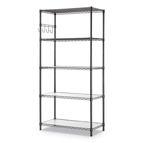 Alera 5-shelf Wire Shelving Kit With Casters And Shelf Liners 48w X 18d X 72h Silver - Office - Alera®