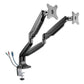 Alera Adaptivergo Dual Monitor Arm With Usb For 27 Monitors 180 Deg Rotation 30 Deg Tilt 135 Deg Pan Black Supports 11 Lb - Furniture -