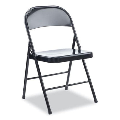 Alera Armless Steel Folding Chair Supports Up To 275 Lb Black Seat Black Back Black Base 4/carton - Furniture - Alera®