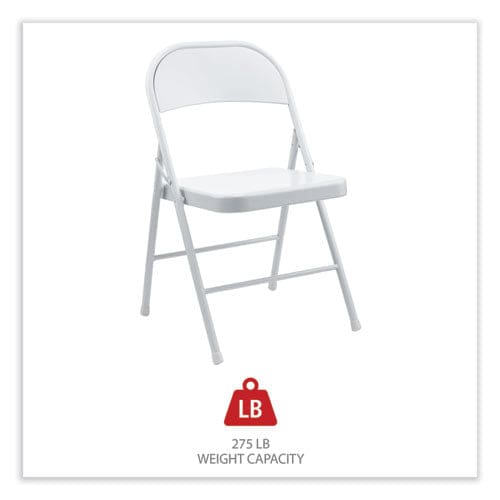 Alera Armless Steel Folding Chair Supports Up To 275 Lb Gray Seat Gray Back Gray Base 4/carton - Furniture - Alera®