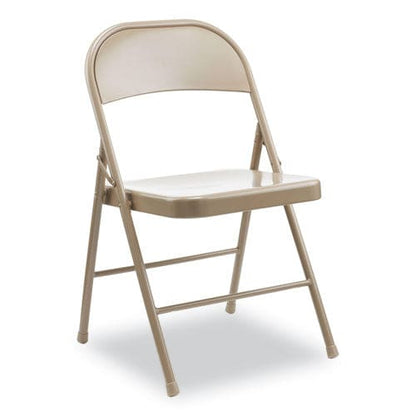 Alera Armless Steel Folding Chair Supports Up To 275 Lb Tan Seat Tan Back Tan Base 4/carton - Furniture - Alera®