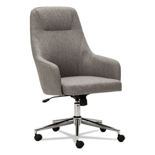 Alera Alera Captain Series High-back Chair Supports Up To 275 Lb 17.1 To 20.1 Seat Height Gray Tweed Seat/back Chrome Base - Furniture -