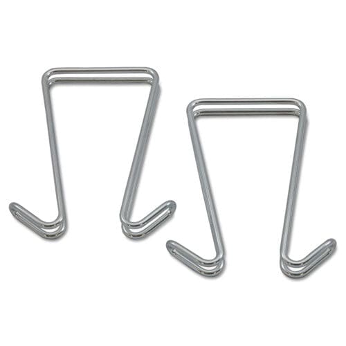 Alera Double Sided Partition Garment Hook Steel 0.5 X 3.38 X 4.75 Over-the-door/over-the-panel Mount Silver 2/pack - Furniture - Alera®