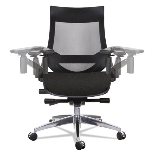 Alera Alera Eb-w Series Pivot Arm Multifunction Mesh Chair Supports 275 Lb 18.62 To 22.32 Seat Black Seat/back Aluminum Base - Furniture -