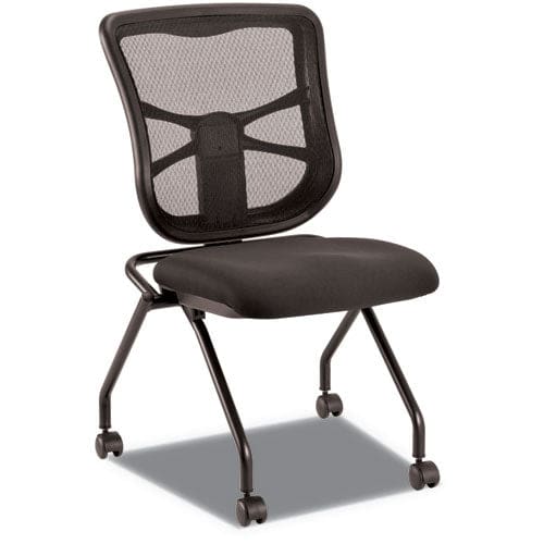 Alera Alera Elusion Mesh Nesting Chairs Supports Up To 275 Lb 18.1 Seat Height Black Seat Black Back Black Base 2/carton - Furniture -