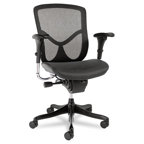 Alera Alera Eq Series Ergonomic Multifunction Mid-back Mesh Chair Supports Up To 250 Lb Black Seat/back Aluminum Base - Furniture - Alera®