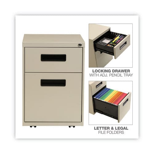 Alera File Pedestal Left Or Right 2-drawers: Box/file Legal/letter Putty 14.96 X 19.29 X 21.65 - Furniture - Alera®