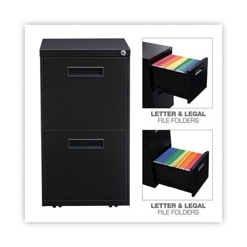 Alera File Pedestal Left Or Right 2 Legal/letter-size File Drawers Black 14.96 X 19.29 X 27.75 - Furniture - Alera®