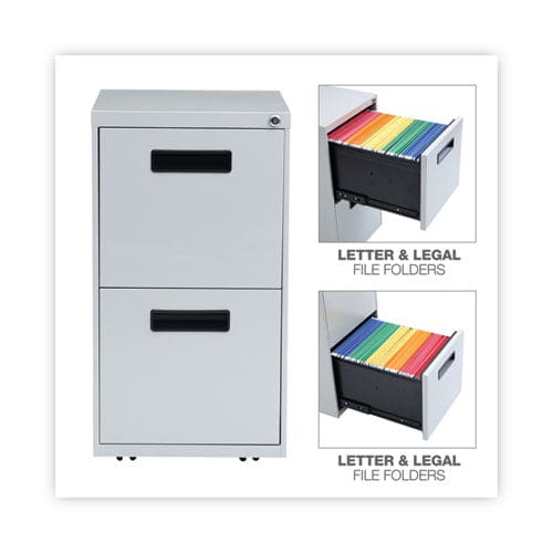 Alera File Pedestal Left Or Right 2 Legal/letter-size File Drawers Light Gray 14.96 X 19.29 X 27.75 - Furniture - Alera®