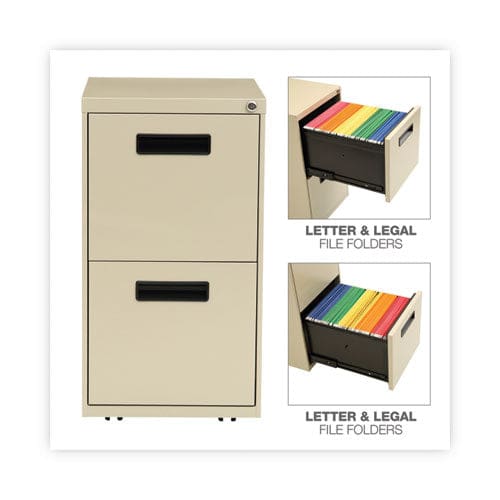 Alera File Pedestal Left Or Right 2 Legal/letter-size File Drawers Putty 14.96 X 19.29 X 27.75 - Furniture - Alera®
