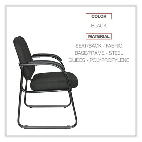 Alera Alera Genaro Series Fabric Half-back Sled Base Guest Chair 25 X 24.80 X 33.66 Black Seat Black Back Black Base - Furniture - Alera®