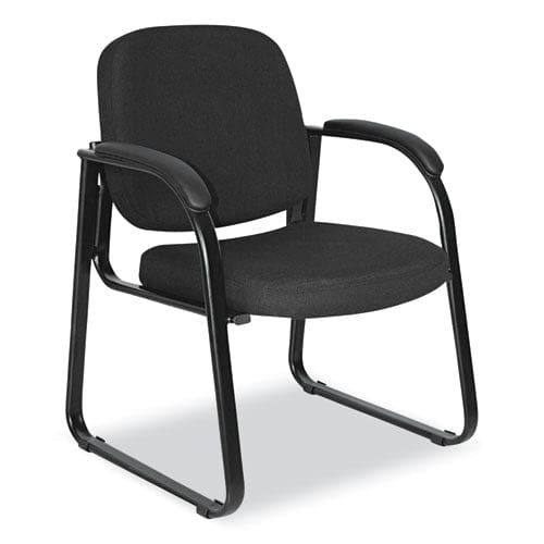 Alera Alera Genaro Series Fabric Half-back Sled Base Guest Chair 25 X 24.80 X 33.66 Black Seat Black Back Black Base - Furniture - Alera®