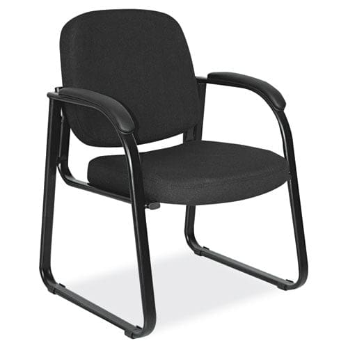 Alera Alera Genaro Series Faux Leather Half-back Sled Base Guest Chair 25 X 24.80 X 33.66 Black Seat Black Back Black Base - Furniture -