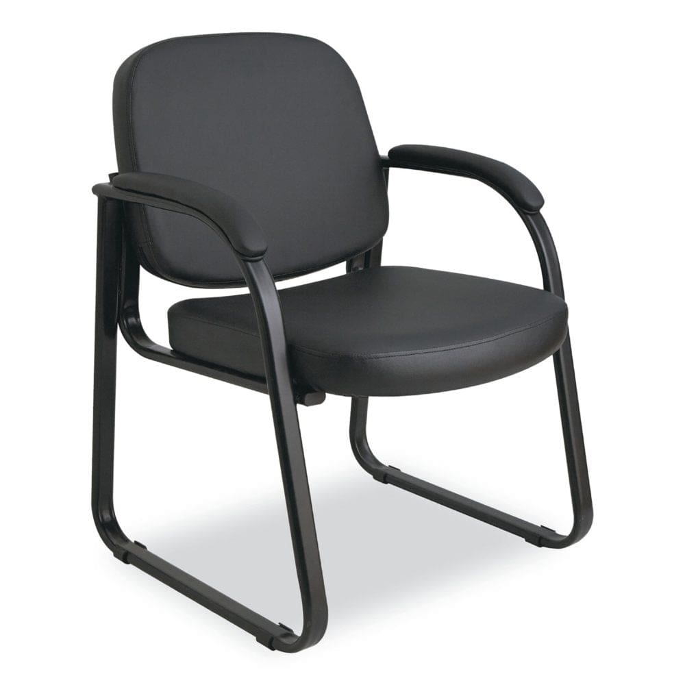 Alera Genaro Series Half-Back Sled Base Guest Chair Black - Guest & Reception Furniture - Alera