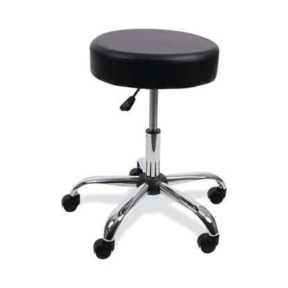 Alera Height Adjustable Lab Stool Backless Supports Up To 275 Lb 19.69 To 24.80 Seat Height Black Seat Chrome Base - Office - Alera®