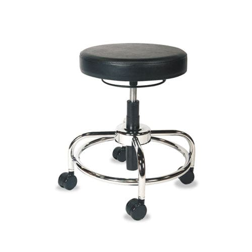 Alera Alera Hl Series Height-adjustable Utility Stool Backless Supports Up To 300 Lb 24 Seat Height Black Seat Chrome Base - Office - Alera®