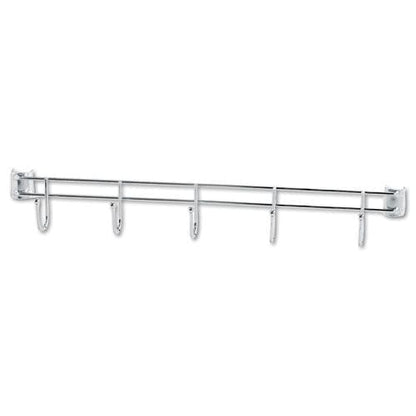 Alera Hook Bars For Wire Shelving Five Hooks 24 Deep Silver 2 Bars/pack - Furniture - Alera®