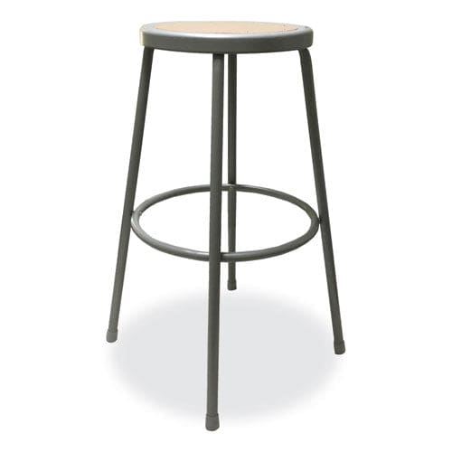 Alera Industrial Metal Shop Stool Backless Supports Up To 300 Lb 30 Seat Height Brown Seat Gray Base - Office - Alera®