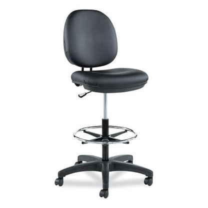Alera Alera Interval Series Swivel Task Stool Supports Up To 275 Lb 23.93 To 34.53 Seat Height Black Faux Leather - Office - Alera®