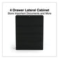 Alera Lateral File 4 Legal/letter-size File Drawers Black 42 X 18.63 X 52.5 - Furniture - Alera®