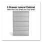 Alera Lateral File 5 Legal/letter/a4/a5-size File Drawers 1 Roll-out Posting Shelf Light Gray 42 X 18.63 X 67.63 - Furniture - Alera®