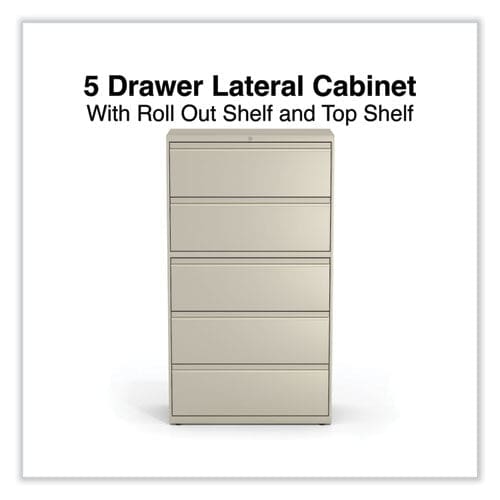 Alera Lateral File 5 Legal/letter/a4/a5-size File Drawers Putty 36 X 18.63 X 67.63 - Furniture - Alera®