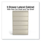 Alera Lateral File 5 Legal/letter/a4/a5-size File Drawers Putty 42 X 18.63 X 67.63 - Furniture - Alera®