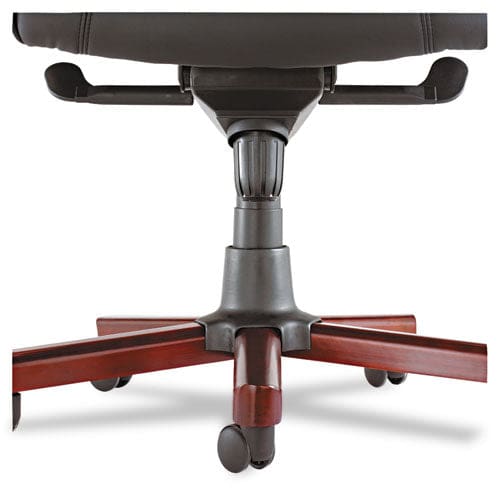 Alera Alera Madaris Series High-back Knee Tilt Bonded Leather Chair,wood Trim Supports Up To 275 Lb Black Seat/back,mahogany Base -