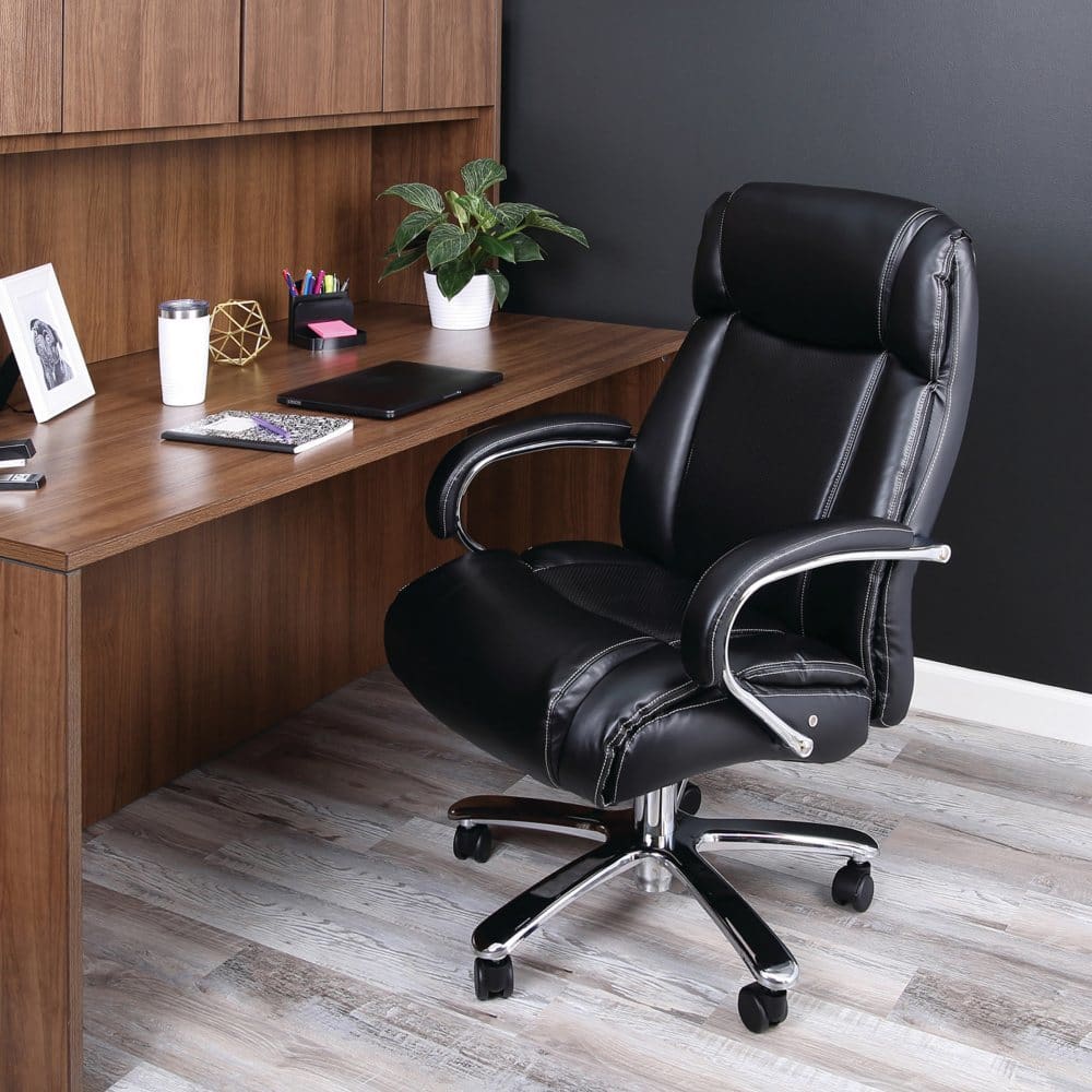 Alera Maxxis Series Big and Tall Leather Office Chair Black - Office Chairs - Alera