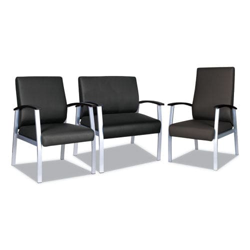 Alera Alera Metalounge Series Bariatric Guest Chair 30.51 X 26.96 X 33.46 Black Seat Black Back Silver Base - Furniture - Alera®