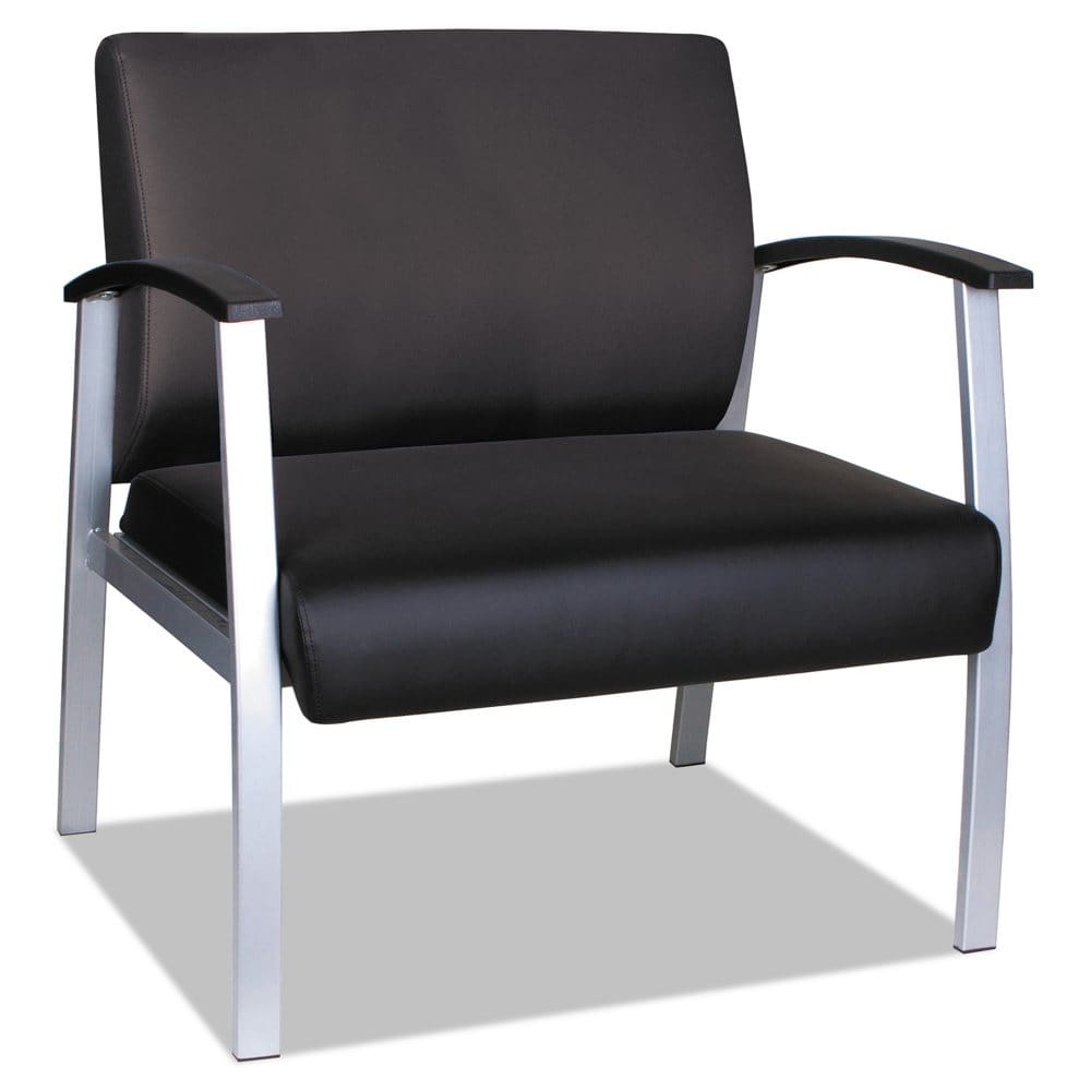 Alera MetaLounge Series Bariatric Guest Chair 31 x 26 x 33.63 (Black Seat/Black Back Silver Base) - Guest & Reception Furniture - Alera