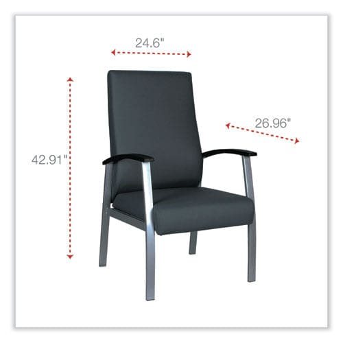Alera Alera Metalounge Series High-back Guest Chair 24.6 X 26.96 X 42.91 Black Seat Black Back Silver Base - Furniture - Alera®