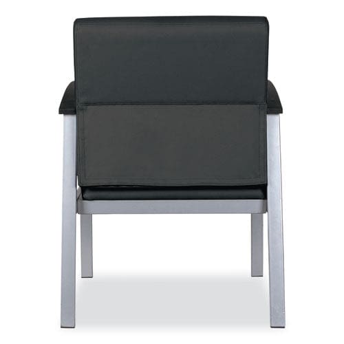 Alera Alera Metalounge Series Mid-back Guest Chair 24.6 X 26.96 X 33.46 Black Seat Black Back Silver Base - Furniture - Alera®
