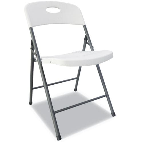 Alera Molded Resin Folding Chair Supports Up To 225 Lb 18.19 Seat Height White Seat White Back Dark Gray Base 4/carton - Furniture - Alera®