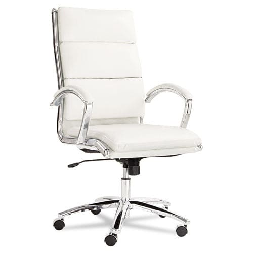 Alera Alera Neratoli High-back Slim Profile Chair Faux Leather 275 Lb Cap 17.32 To 21.25 Seat Height Black Seat/back Chrome - Furniture -