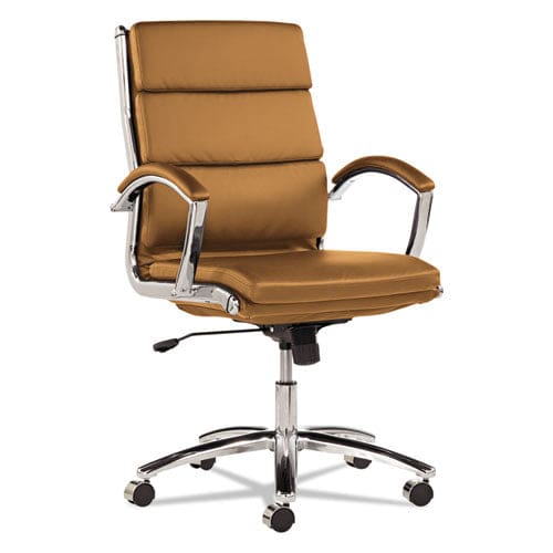 Alera Alera Neratoli Mid-back Slim Profile Chair Faux Leather Supports Up To 275 Lb Red Seat/back Chrome Base - Furniture - Alera®